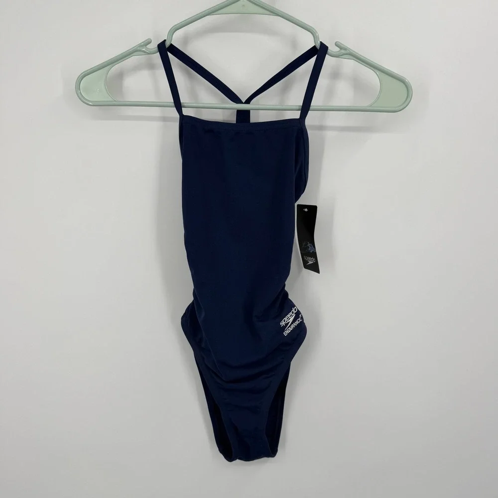Speedo One Piece Swimsuit Women Size 22 Navy Endurance+ Training Swimwear